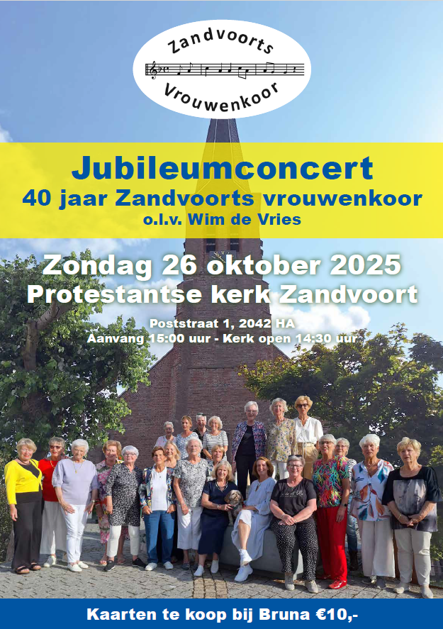 Poster van een jubileumconcert van het Zandvoorts Vrouwenkoor